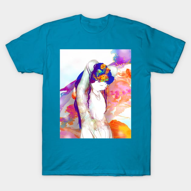 UNDINE of the jellyfish beautiful mermaid nymph ocean pastel rainbow T-Shirt by sandpaperdaisy